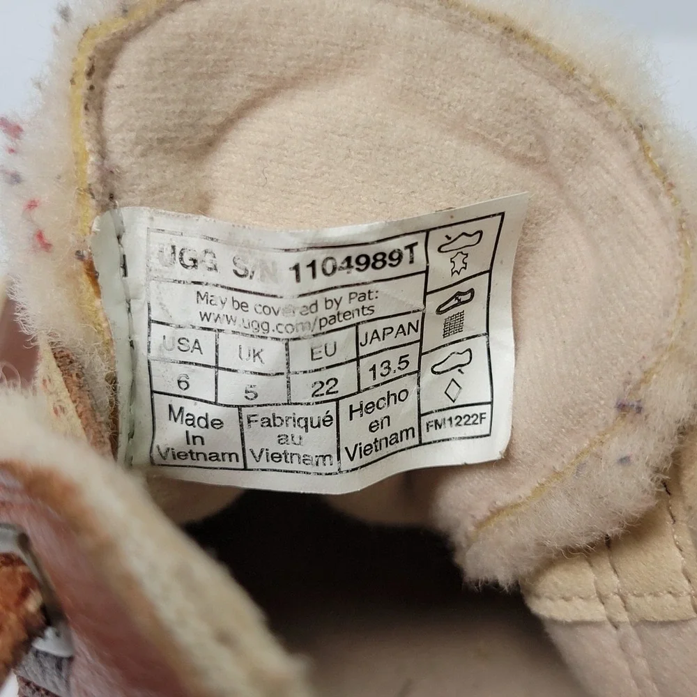 UGG Toddler Rennon II Chestnut Leather Sneakers - Size 6T